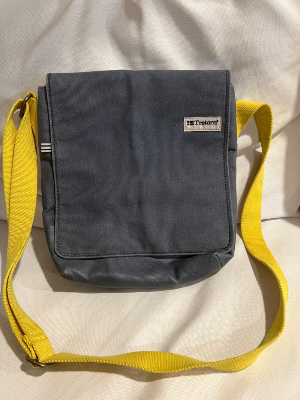 Tretorn Dark Gray Messenger Bag with Yellow Strap